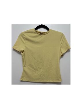 SHEIN Pale Yellow Crew Neck Short Sleeve Tee
